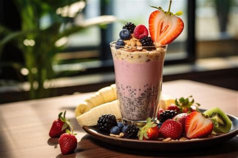 Premium Photo Fruit Shake Healthy Eating Concept