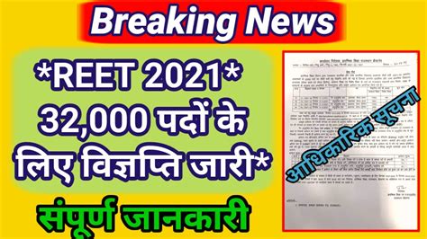 Reet New Vacancy 2022 Reet Exam Latest News Today Reet 2022 Reet