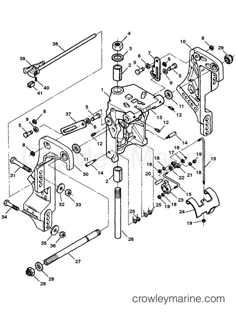 SWIVEL BRACKET STERN BRACKETS MANUAL TILT MODELS 1996 Outboard 75