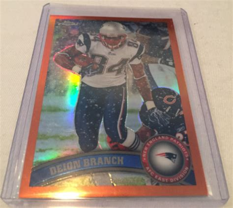 2011 Topps Chrome Football Deion Branch New England Patriots Orange