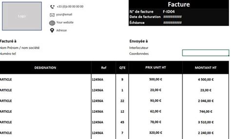 Excel Invoice Template English Excel Bill Template Etsy