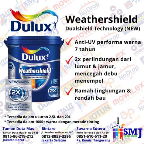 Jual Cat Tembok Eksterior Dulux Weathershield Warna Tinting Ltr