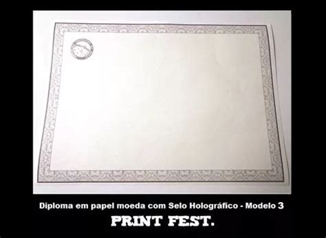 Papel Moeda Certificados Universidade Diplomas A4 10 Folhas