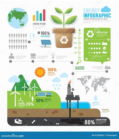 Infographic Energy Template Design Concept Vector Stock Vector