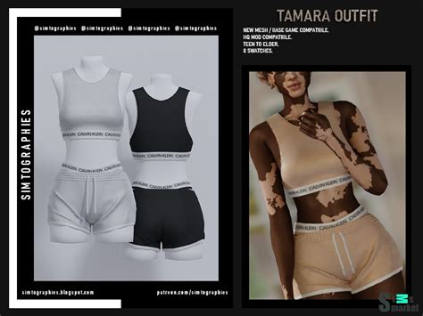 Спортивный костюм "Томочка" для Симс 4. Скачать мод