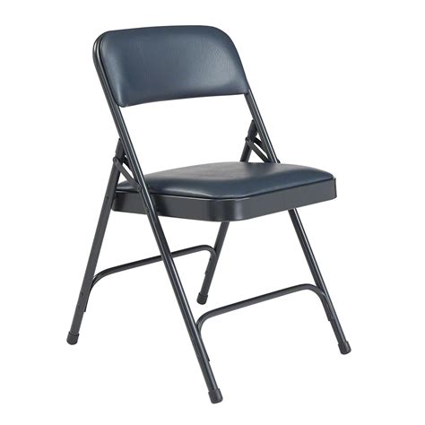 NPS® 1204 Vinyl Premium Folding Chair, Blue | StageDrop