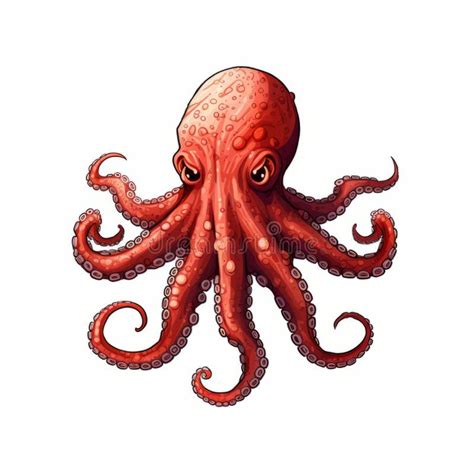 Realistic Vector Illustration Of A Red Octopus Stock Illustration Illustration Of Unique