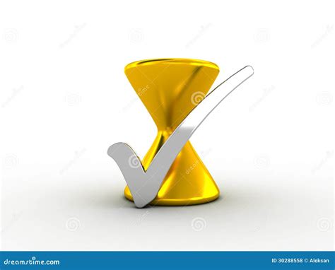 Silver Check Mark With Golden Hourglass Stock Illustration Illustration Of Poll Questionnaire