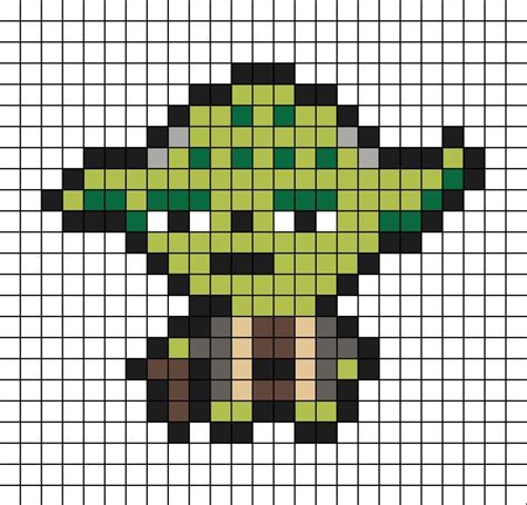 Yoda Pixel Art Pixel Art Minecraft Pixel Art Graph Paper Art