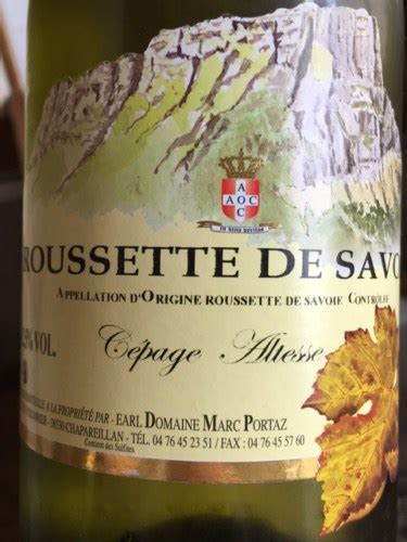 Domaine Marc Portaz Cépage Altesse Roussette de Savoie Vivino United