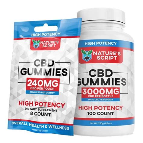 High Potency Cbd Gummies 30mg Premium Cbd Gummies Natures Script™