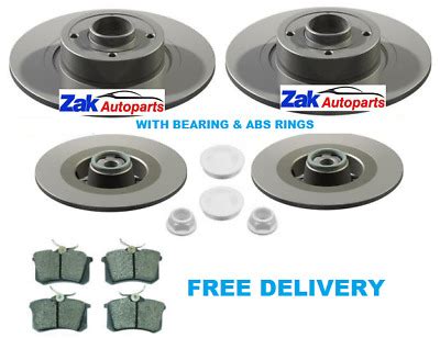 FOR RENAULT SCENIC MK2 REAR BRAKE DISCS PADS FITTED WHEEL BEARINGS