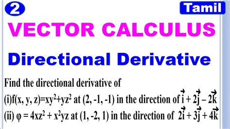 Ma Vccf Unit Vector Calculus Directional Derivative