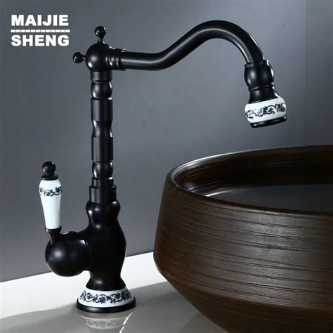 Black stand basin mixer tap black kitchen tap Black ceramic kitchen faucet 360 ronating kitchen ...