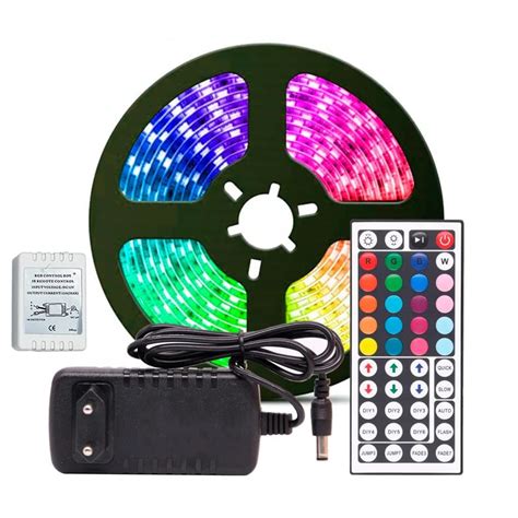 Fita Led Rgb Rolo M Fonte V A E Controle Remoto Amazon