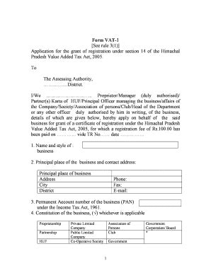 Fillable Online Form Vat 1see Rule 31 Hp Fax Email Print PdfFiller