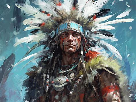 Premium AI Image | Indian Tribe Man Native American Portrait AI Generated