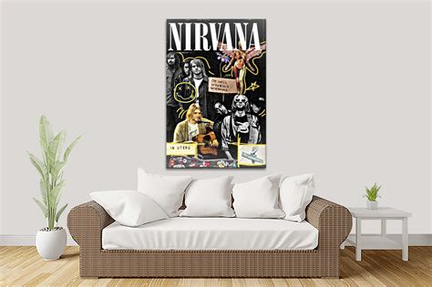 Nirvana Nevermind Tour Poster Print on Canvas | Blue Horizon Prints AU