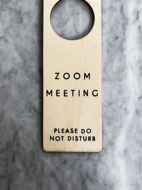 Zoom Meeting Door Knob Hanger Sign Online Virtual Learning | Etsy