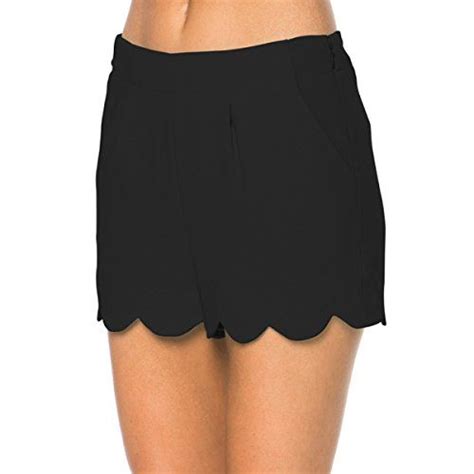 Ever Women S Scalloped Hem Shorts Usa Seller Tp Mi Black S Find