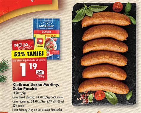 Promocja Kiełbasa śląska Morliny Duża Paczka 100 g w Biedronka