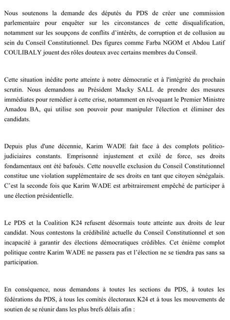 Rejet De La Candidature De Karim Wade Le Pds Lance Le Combat