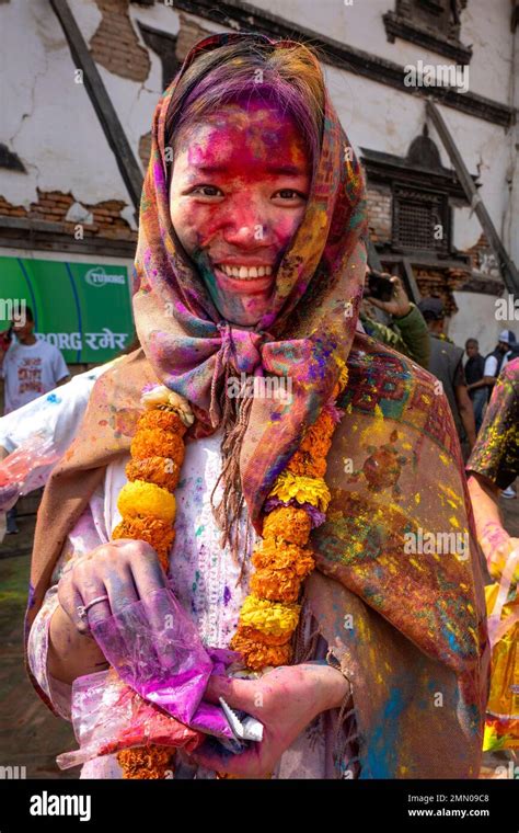 Nepal, Kathmandu, Holi festival Stock Photo - Alamy