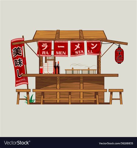 Ramen Stall Royalty Free Vector Image Vectorstock