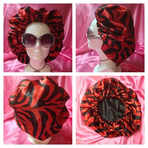 Candy Apple Red Zebra Large Stripes Ebonnet® By Ebonicurls®