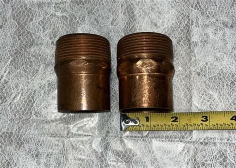 Lot Of 2 Mueller Streamline 1 1 2 In Copper DWV C X MPT Male Adapter