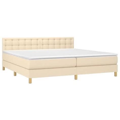 Omabeta Lits Cadres De Lit Lit Sommier Tapissier Avec Matelas Cr Me