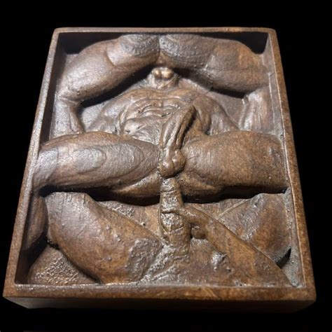 AdultStuffOnly Gay 3 Guy Wood Carving 4 0 X 4 75 X 1 25 Low