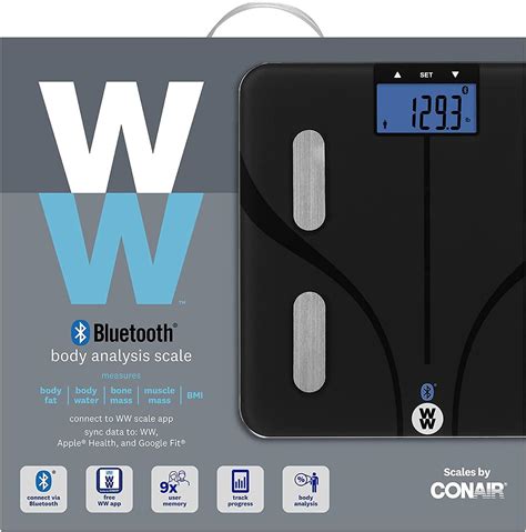 WW Scales By Conair Bluetooth Body Analysis Bathroom Scale 9 User