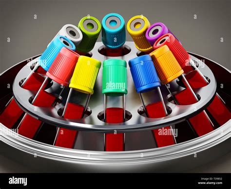 Blood Centrifuge Machine With Test Tubes Full Of Blood Samples 3D