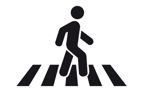 Premium Vector Crosswalk Sign With A Man Icon On A White Background