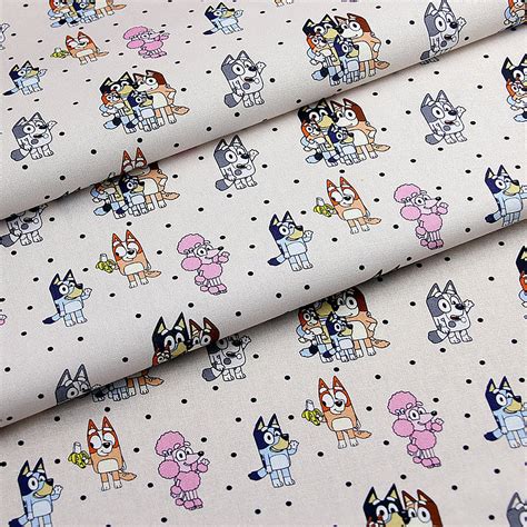 Bluey Dog Fabric Puppy Fabric 100 Cotton Fabric Cartoon Etsy