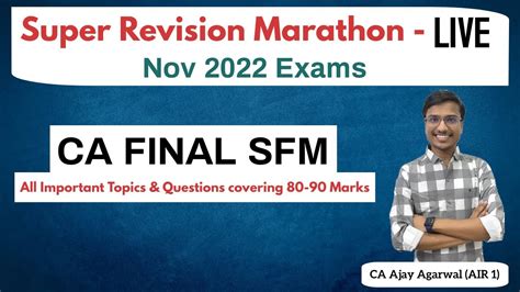 CA FINAL SFM Super Revision Marathon Nov 22 Exam 80 90 Marks