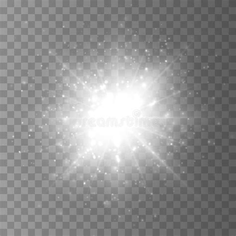 Vector Magic White Rays Glow Light Effect Isolated On Transparent