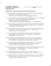 30 Multiple Choice With Answers Exam 2 Foundations Of Biology BIOL