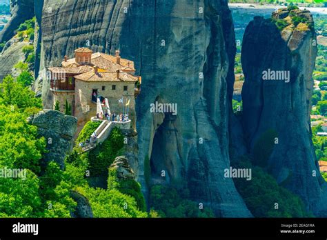 Monastery Of Roussanou At Meteora Greece Stock Photo Alamy