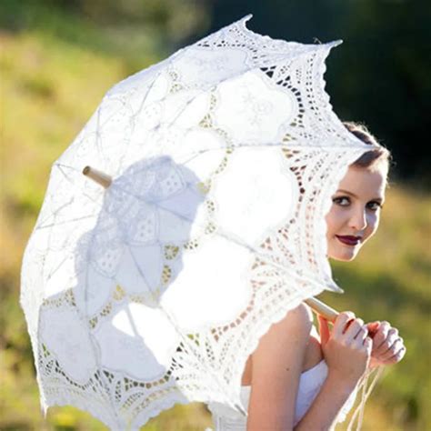 2016 Lace ParasolManual Opening Wedding Umbrella Bridal Parasol ...