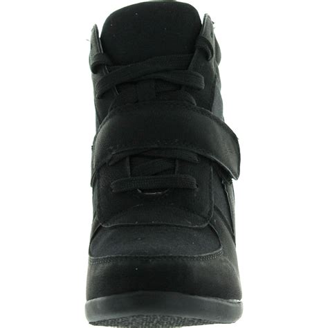 Top Moda Womens Sammy 40 High Top Strap Womens Hidden Wedge Sneaker