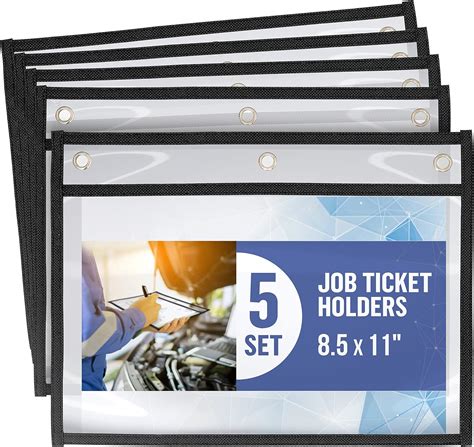 5 Pack Horizontal Job Ticket Holders 85x11 Landscape Shop Ticket