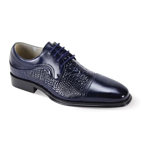 Giovanni Mens Leather Dress Shoe Alligator Accent Panel