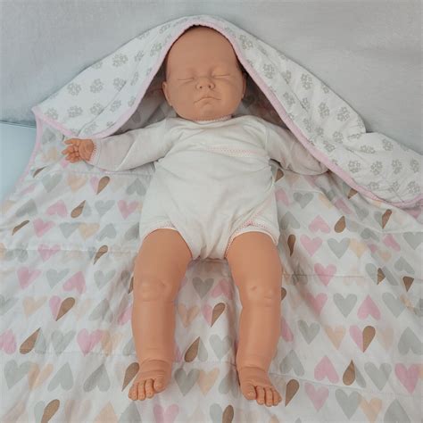 Vintage Berjusa Sleeping Newborn Vinyl Cloth Baby Doll W