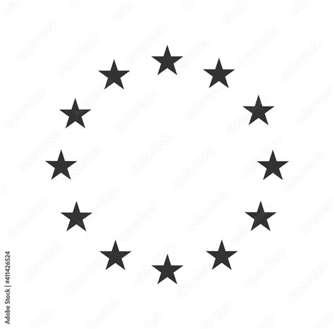 Vecteur Stock European star flag symbol. EU stars circle logo symbol ...