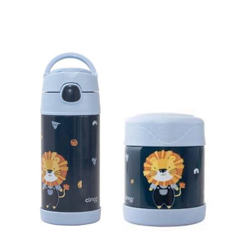 Kit Garrafa E Pote Termico Inox Infantil Clingo Leao Luke Shopee Brasil