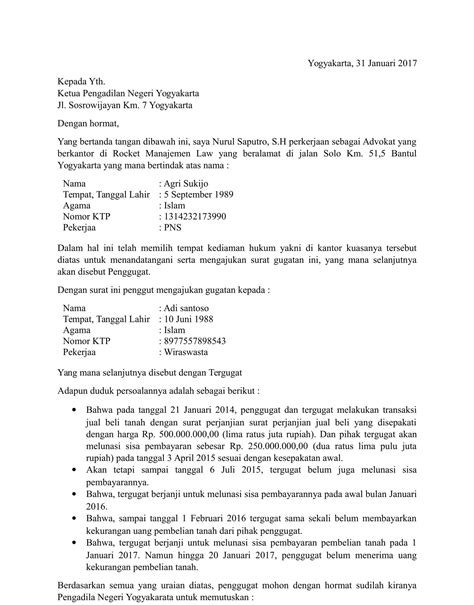 Surat Gugatan Wanprestasi 10