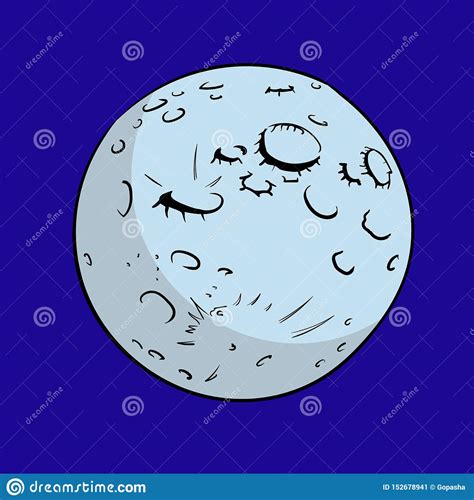 Ilustrao Do Vetor De Uma Lua Cheia Com Crateras Ilustração Do Vetor