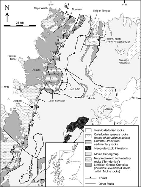 Geological sketch map of the Northern Highlands of Scotland, indicating ...